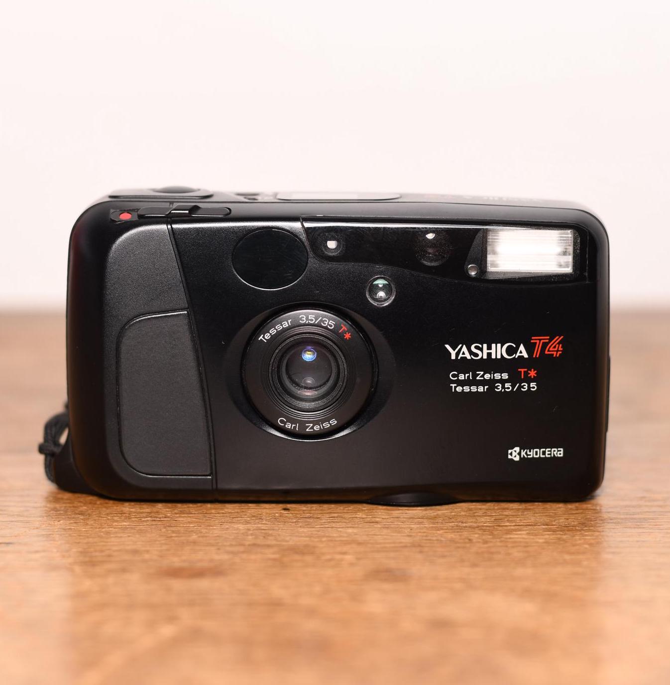 Yashica T4 Kyocera Slim T Point and Shoot Analog Camera Like New 