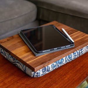 Cushioned Lap Desk &quot;Lanikai&quot; – Custom Made to Order, Choice of Wood and Stain – Gift for Writer, Artist, Student, Teacher, Remote Worker