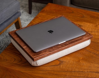 Escritorio portátil acolchado "Okea" de madera maciza, hecho a medida