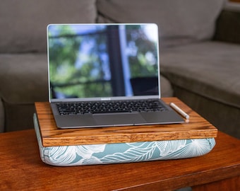 Bureau rembourré pour les genoux - Kihei - Fabriqué sur mesure sur commande, choix de bois et de teinture