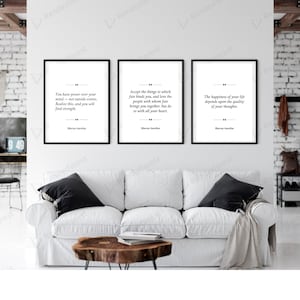 Set of 3 Marcus Aurelius Quote Prints | Stoic Philosophy Wall Art | Meditations Inspirational Minimalist Stoicism Home Décor Printable Gift