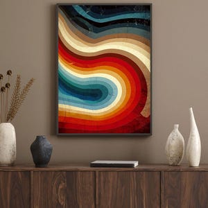 Psychedelic 70s Poster | Retro Digital Print | Vintage Hipster Wall Art |  | Vibrant Trendy Music Vinyl Disco Groovy Indie Artwork Download