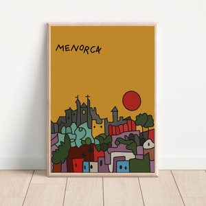 Menorca Print | Menorca Travel Poster Spain | Menorca Balearic Islands Print | Mediterranean Island Art | Unique Wall Art Décor Gift