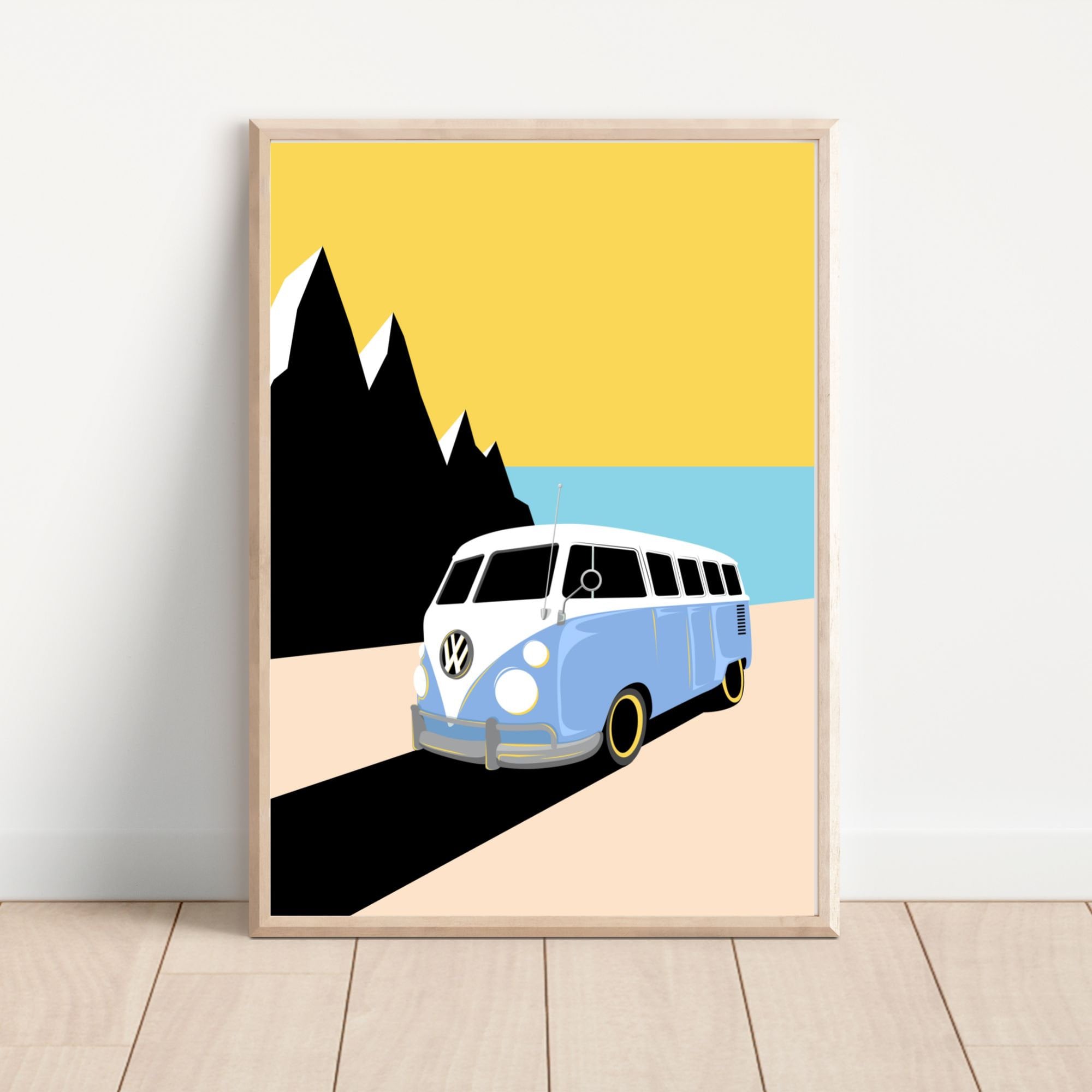 Volkswagen Bus Wall Art VW Bus Decor Surf Van Poster Etsy