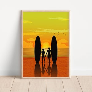 SUP Poster | Stand Up Paddle Board Druck | SUP Paar Poster Geschenk | SUP Paddleboard Kunst Paddleboard Geschenk Dekor A1 A2 A3 A4