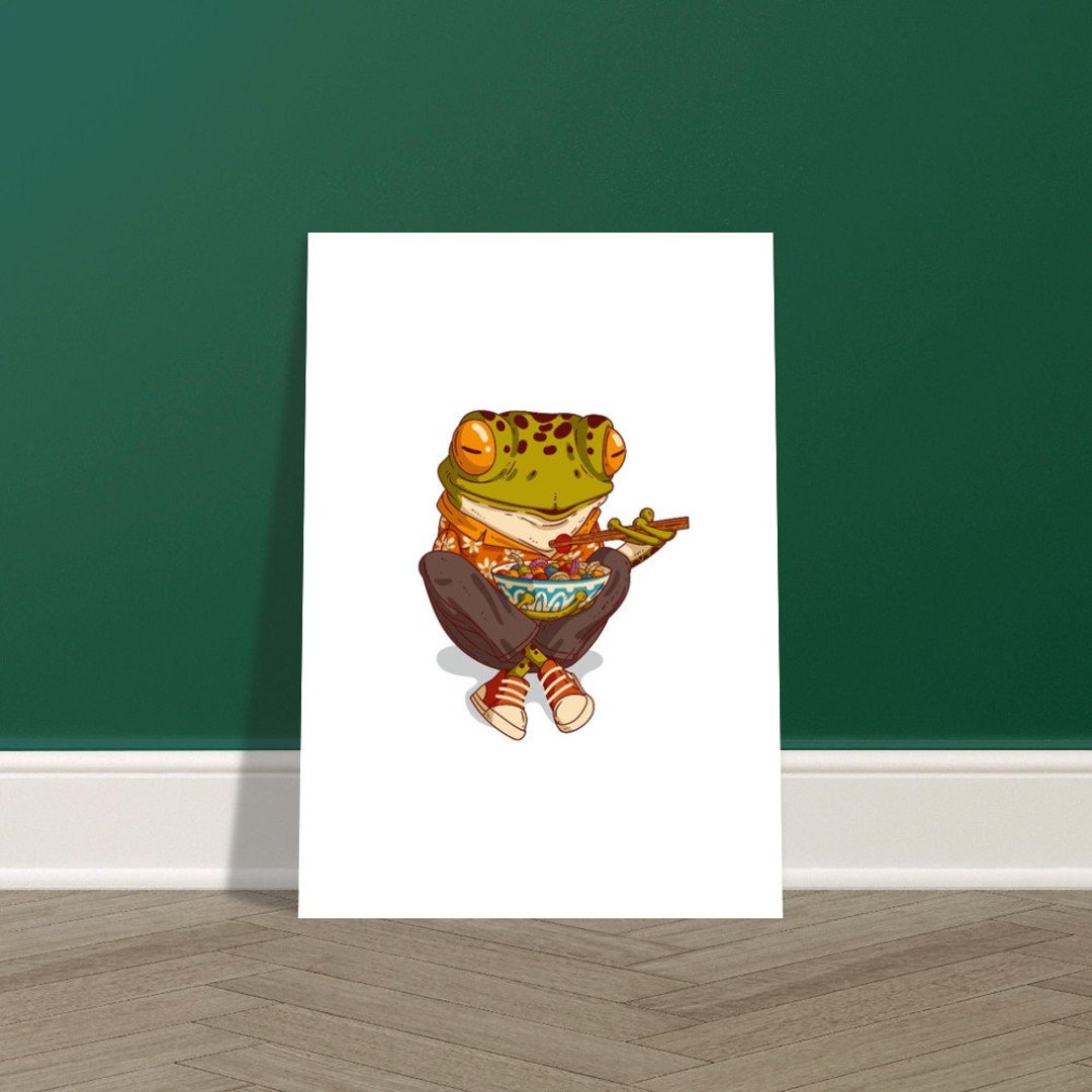 Japanese Frog Print Japanese Frog Art Japanese Frog Poster Etsy