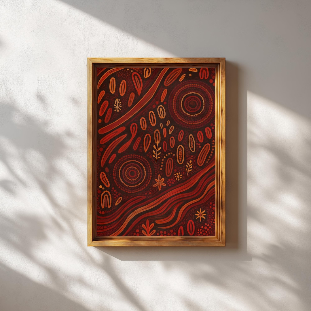Aboriginal Inspired Wall Art Printable Abstract Tribal Boho Décor With ...