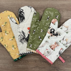 Oven Mitt Pot Holders - Multiple Styles Available - Canvas Oven Mitt - Kitchen Gloves - Perfect Mother’s Day and Housewarming Gift