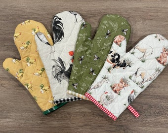 Oven Mitt Pot Holders - Multiple Styles Available - Canvas Oven Mitt - Kitchen Gloves - Perfect Mother’s Day and Housewarming Gift