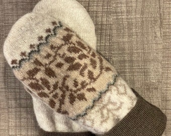 Wool Mittens - Handmade Sweater Mittens - Cashmere Lined - Wool Mittens for Women - Perfect for Fall and Winter