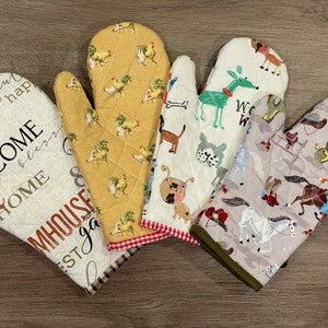 Oven Mitt Pot Holders - Multiple Styles Available - Canvas Oven Mitt - Kitchen Gloves - Perfect Mother’s Day and Housewarming Gift