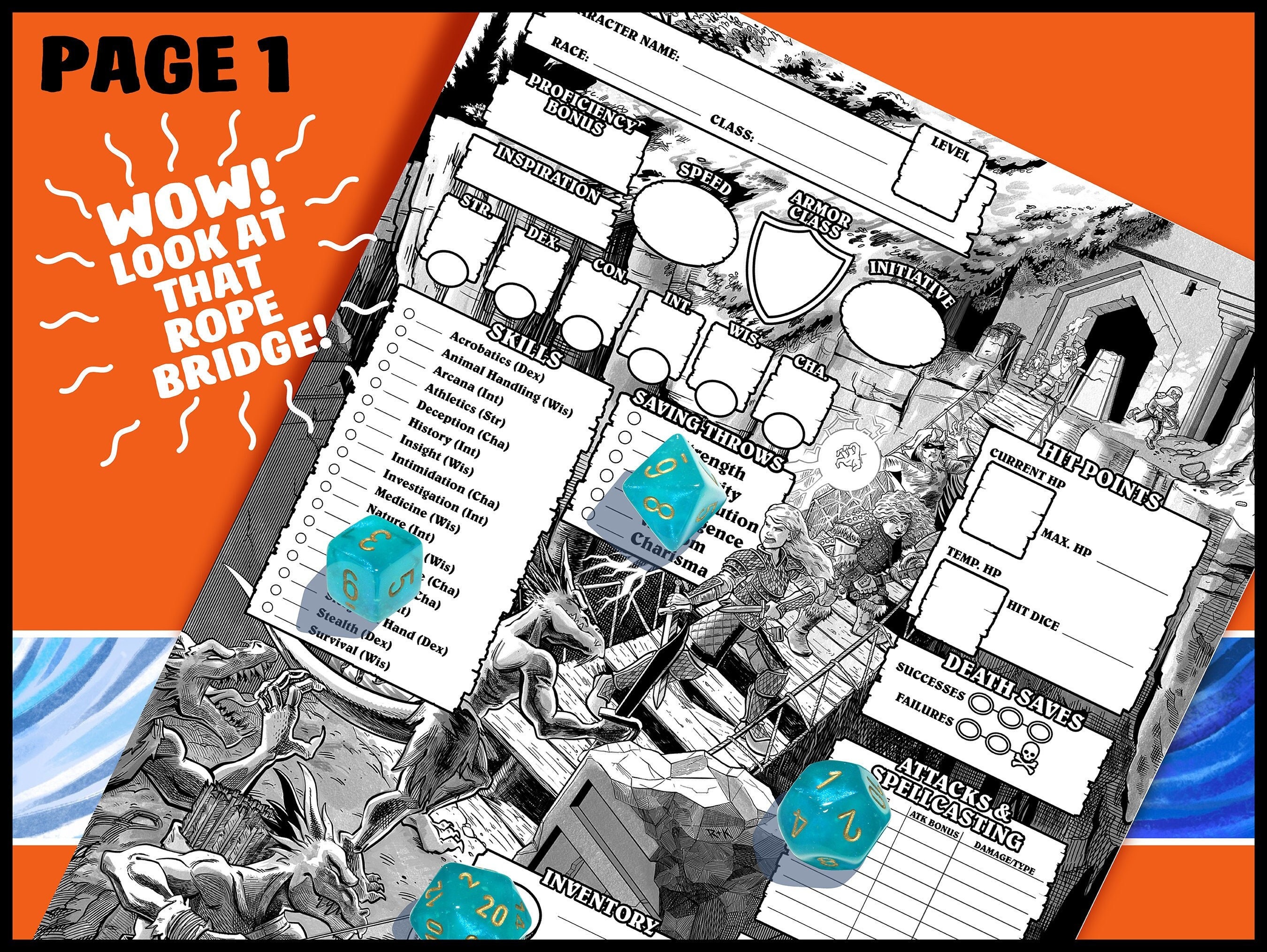Kobold D&amp;D 5e Character Sheet Feat a Fighter, Dwarf, and Wizard/druid ...