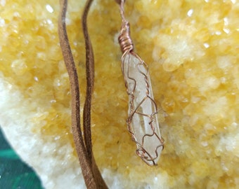 CLEAR QUARTZ POINT Pendant Necklace Energy Amplification Healing Spiritual Focus Manifestation Reiki Charged