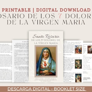 Rosario de los 7 Dolores, Oraciones Católicas, Oraciones Digitales, Oraciones a la Virgen Maria, livro de orações em espanhol, orações para impressão