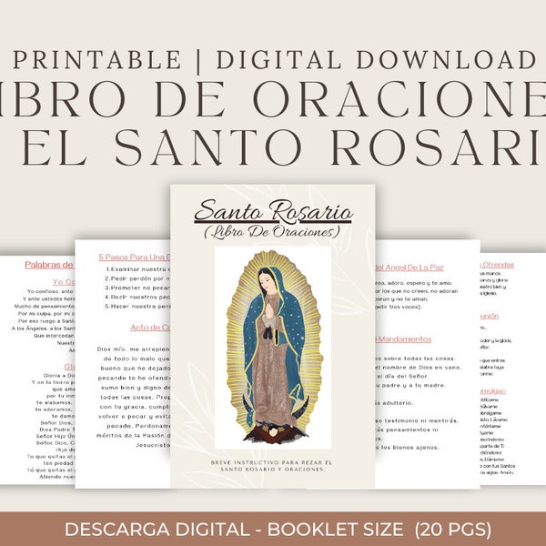 Libro De Oraciones y El Santo Rosario, Oraciones para la primera comunion, Spanish prayer book, oraciones dominicales, oraciones digitales