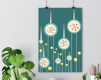 1960s Atomic Age Poster: Mid Century Modern Minimalist Wall Art