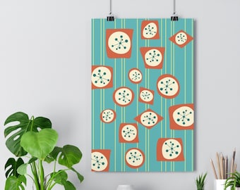 Atomic Age Minimalist Poster: Mid Century Modern Wall Art