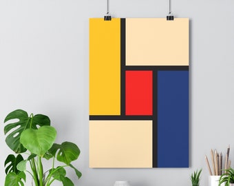 Mondrian Inspired Poster Print: Bauhaus Minimalist Wall Art