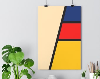Mondrian Inspired Bauhaus Poster: Minimalist Artwork On Archival Matte Paper