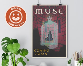 Muse Minimalist Movie Poster | Digital Download | Printable Wall Decor | Vintage Inspired | Independent Fantasy Film | Greek Mythology