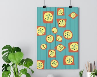 Atomic Age Minimalist Poster Print: Mid Century Modern Wall Art