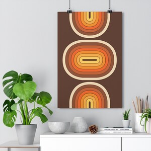 Cartel minimalista inspirado en la era espacial / Impresión de archivo mate premium / Arte de pared MCM / Arte de los años 70 / Aspecto vintage / Decoración de pared moderna de mediados de siglo