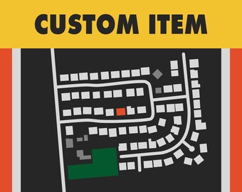 Custom MCM Neighborhood Map | Do Not Order From This Listing | Streng Bros Homes | Eichler | Minimalist Artwork | Great Gift | Can Be Framed