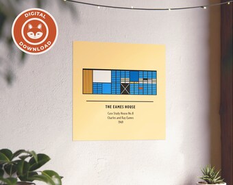 MOD-icon 4 Poster Set: Includes Eames, Frey, Garcia, and Frost Houses (Digital Download)