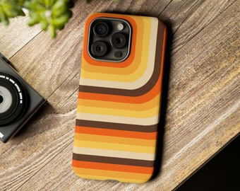 Groovy 70s Striped Phone Case: Abstract Space Age Design