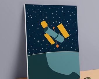 Outer Space Minimalist Poster | Premium PVC Foam Board Print | Vintage Inspired Decor | Hubble Telescope | Abstract Wall Art | 20x28 | 24x36