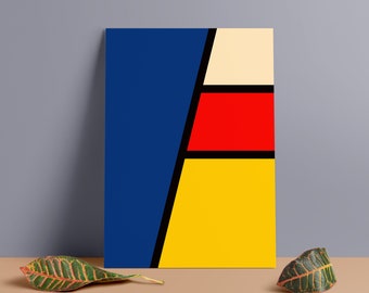Bauhaus Minimalist Foam Board Print: Mondrian Style Art
