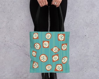 Atomic Age Tote Bag: Mid-Century Modern Reusable Shopping Bag
