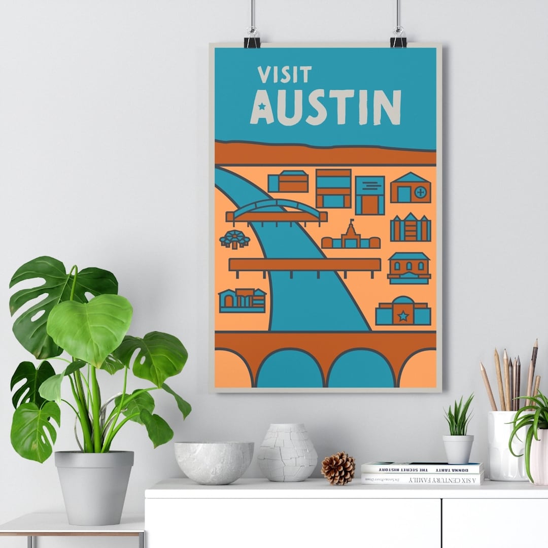 Austin Texas Travel Poster: Mid-century Modern Archival Print - Etsy