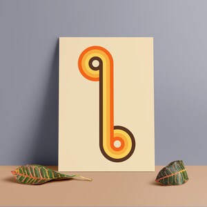 Póster minimalista inspirado en la era espacial / Impresión en tablero de espuma de PVC de primera calidad / Arte MCM / Arte de los años 70 / Estilo vintage / Arte moderno de mediados de siglo / 20 x 28 / 24 x 36