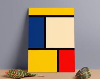 Bauhaus Mondrian Print: Minimalist Primary Colors PVC Foam Board