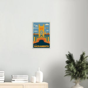 Sacramento California Minimalist Travel Poster Premium Matte Archival Print Mid Century Modern Town Wall Decor Vintage Inspired 30x45 cm / 12x18″