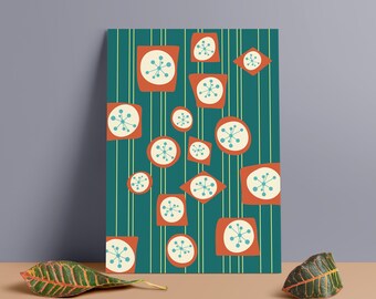 Atomic Age Inspired Foam Board Print: Mid-Century Modern Art