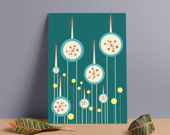 Atomic Age Minimalist Art: Mid Century Modern Decor, Foam Board Print