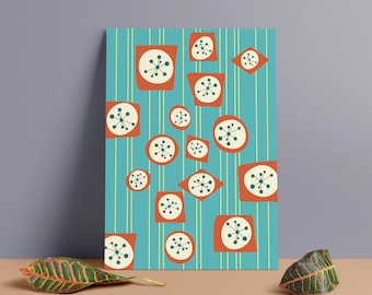 Atomic Age Minimalist Foam Board Print: Mid Century Modern Art