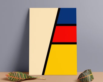 Bauhaus Style Foam Board Print: Minimalist Mondrian Art
