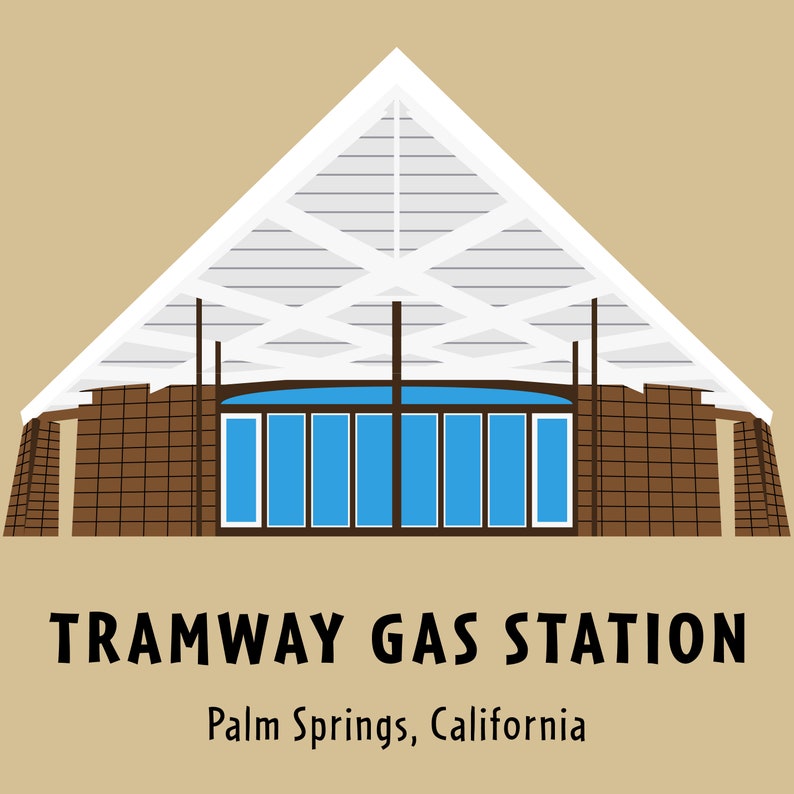 Tramway Gas Station MOD-icon Print Organic Cotton Canvas Tote Bag Palm Springs Visitor Center Reusable Shopping Bag Mid Century Art image 6