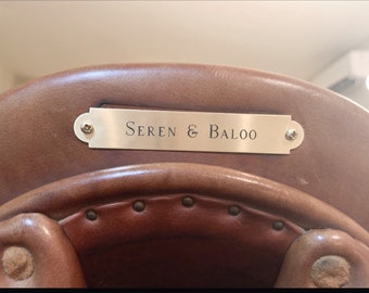 SADDLE NAME Plate, SILVER Custom Engraved, Made to Order