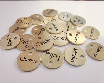 BRIDLE TAG 3/4&#39;&#39;, Brass, Small, Blankets, Bags etc Made to Order