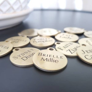 EQUINE BRIDLE TAG 7/8&#39;&#39;, Medium Brass, blankets, bags etc Custom Engraved