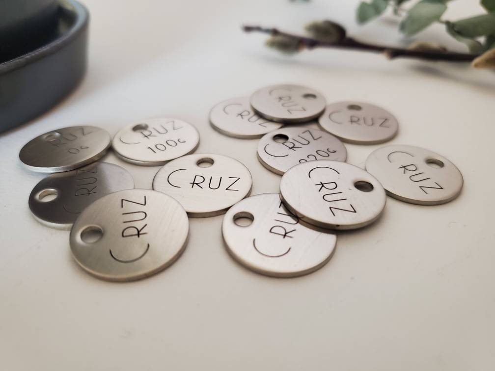 BRIDLE TAG 3/4'', Silver, Small,  Blankets, Bags etc Made to Order