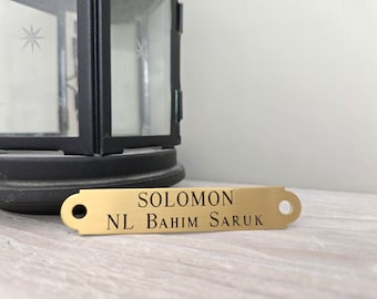 HALTER PLATE Medium BRASS, Equine, Custom Engraved, Solid, Made to Order