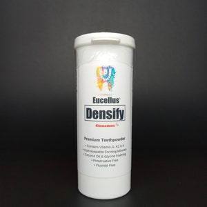 EUCELLUS DENSIFY Premium Teethpowder 2oz. Vitamins K2 D3 Minerals Amino Acids Paste MI Silica Living Miswak
