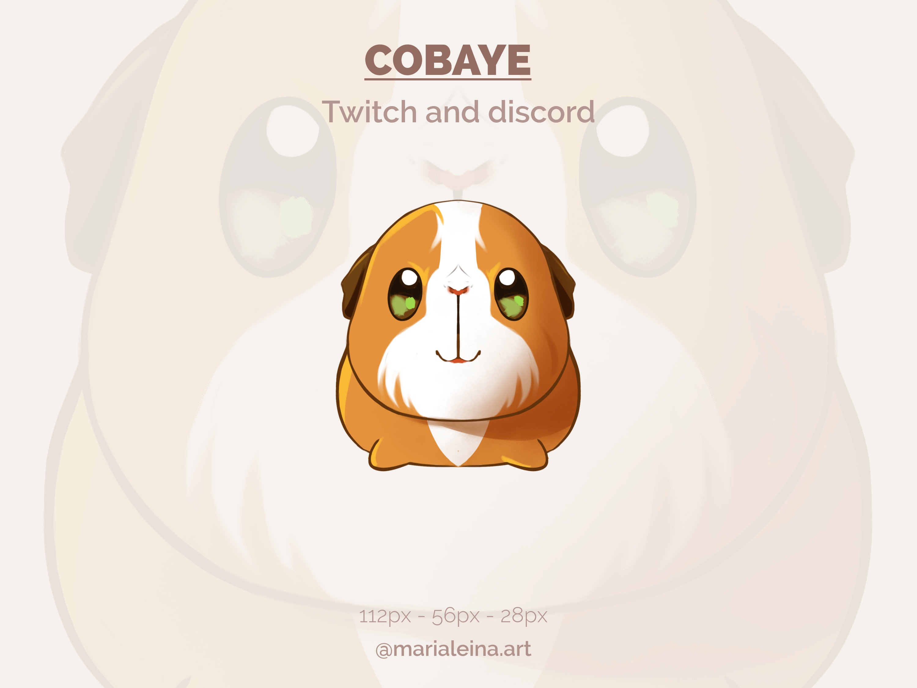 Guinea Pig Emote for Twitch Cute Animal Emoticon Etsy Finland