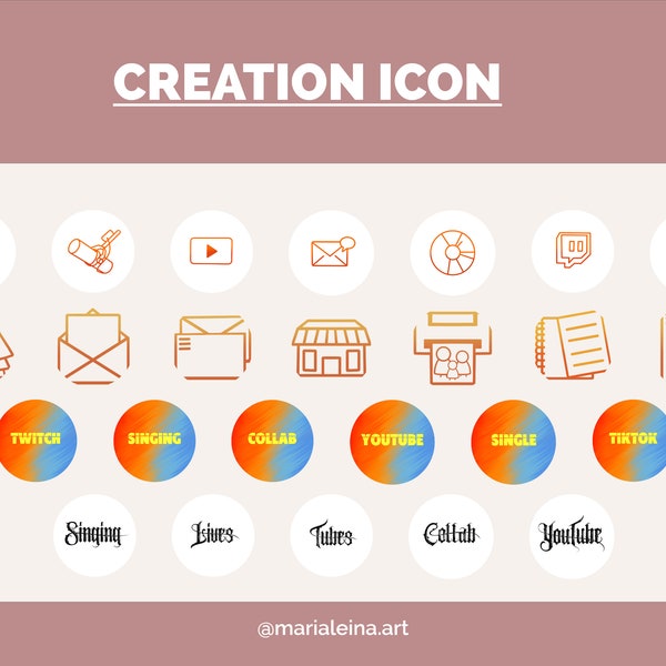 Création d'icones personnalisés pour vos réseaux sociaux / Instagram