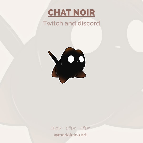 Emote Petit Chat Noir pour Twitch - Émoticône Animaux Adorable - Emote Numérique Téléchargeable - Parfait pour Streaming